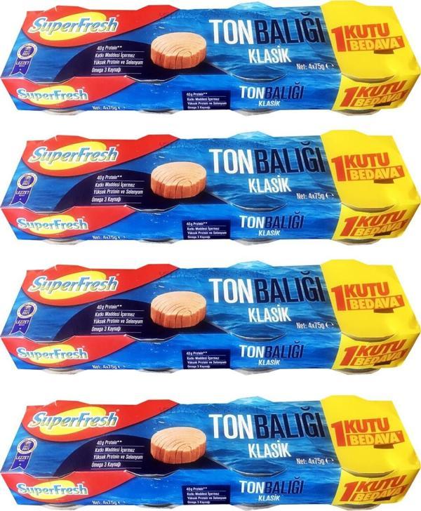 SüperFresh Ton Balığı 4x75 gr Klasik x 4 Paket - Image 1