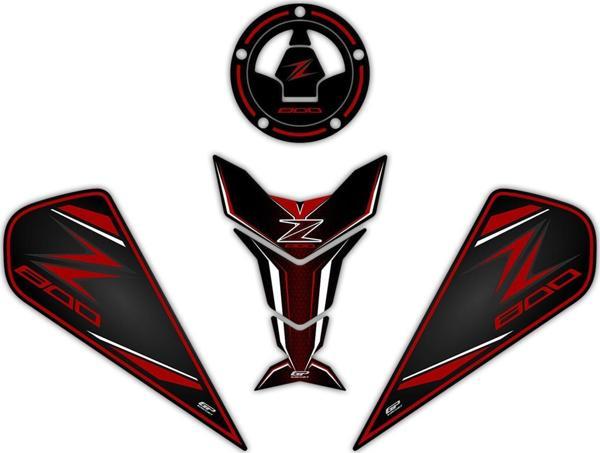 GP Kompozit Kawasaki Z 800 2013-2018 Uyumlu Tank Pad Kırmızı - Image 1
