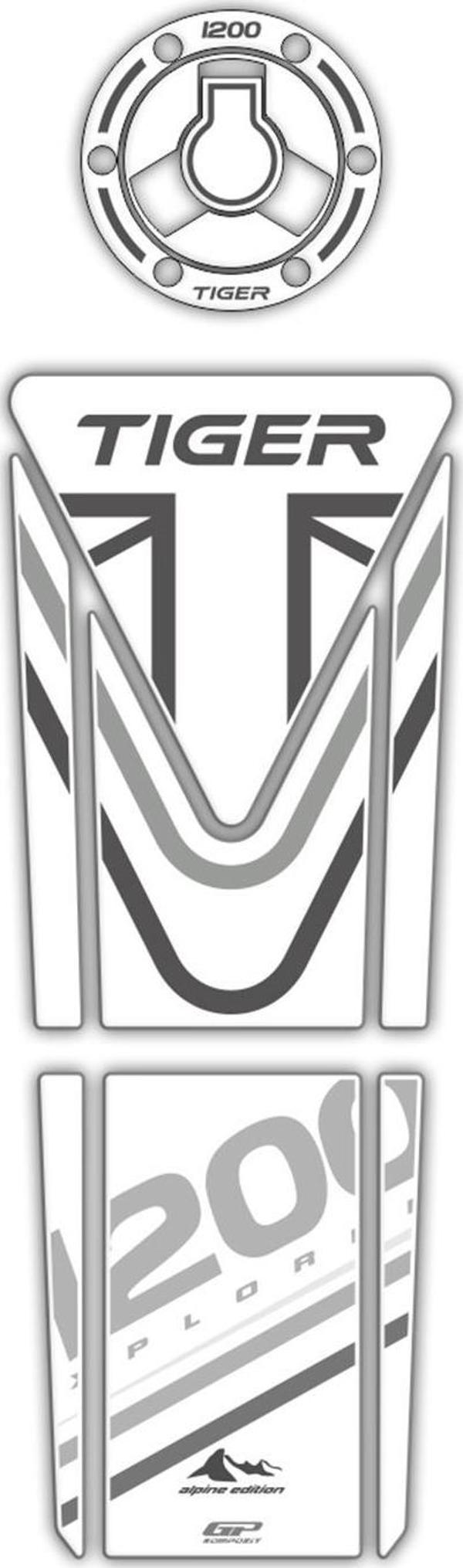 GP Kompozit Triumph Tiger 1200 2014-2016 Uyumlu Tank Pad Seti Beyaz - Image 1