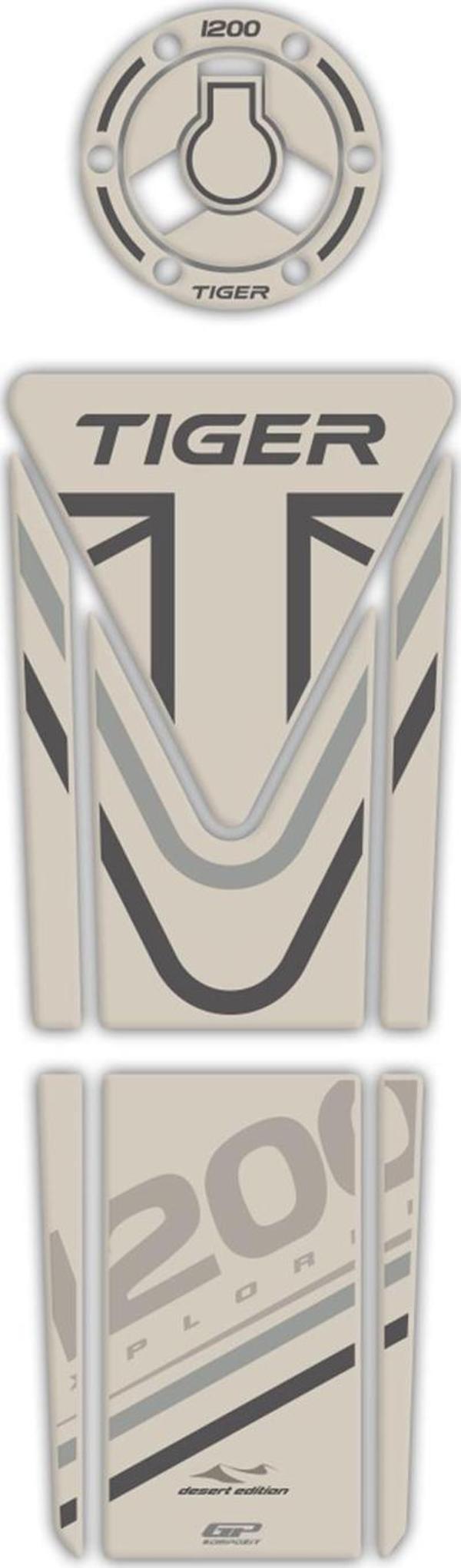 GP Kompozit Triumph Tiger 1200 2014-2016 Uyumlu Tank Pad Seti Kum - Image 1