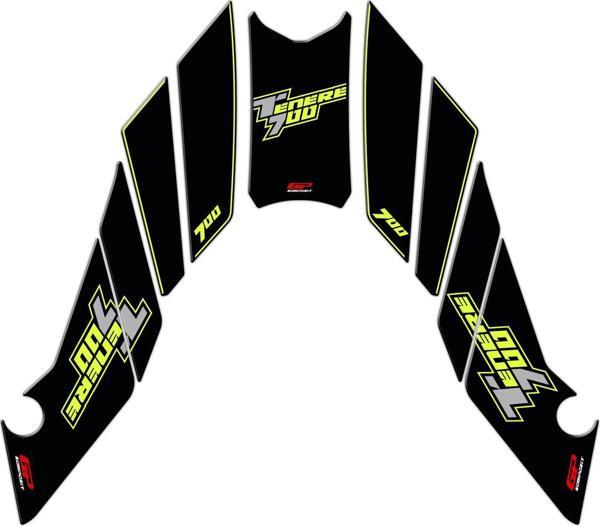 GP Kompozit Yamaha Tenere 700 2019-2023 Uyumlu Tank Pad Seti Sarı - Image 1