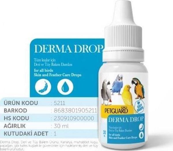 PETGUARD KUŞ VİT DERMA SUPPORT 30 ml. - Image 1