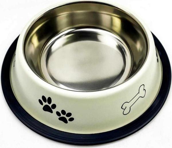 Playfull Renkli Desenli Kedi Köpek Çelik Mama Kabı 24 Oz - Image 1