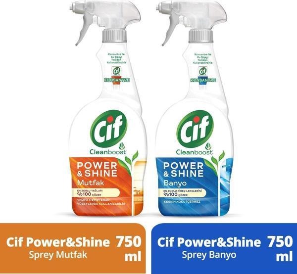 Sprey Temizleyici Power Shine Banyo 750ml 1adet Sprey Power Shine Mutfak 750ml 1adet - Image 1