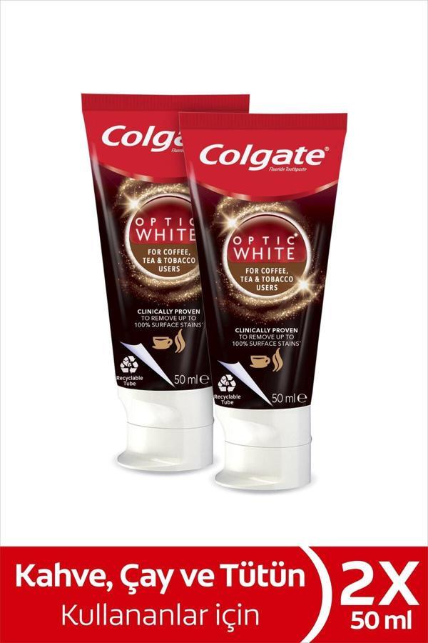 Optic White Kahve, Çay ve Tütün Kullanıcıları için Beyazlatıcı Diş Macunu 50 ml x 2 Adet - Image 1