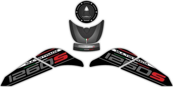 GP Kompozit Ducati Multistrada 1260 S 2015-2018 Uyumlu Tank Pad Seti Siyah - Image 1