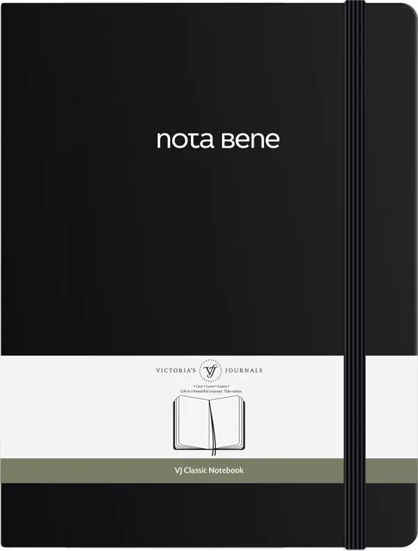 Victoria's Journals Nota Bene Classic Sert Kapak Defter, 19x25 cm, Çizgili - Image 1