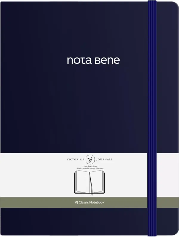 Victoria's Journals Nota Bene Classic Sert Kapak Defter, 19x25 cm, Çizgili - Image 1