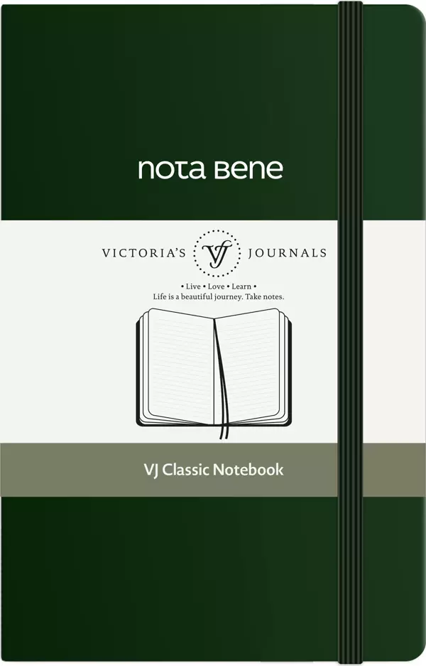 Victoria's Journals Nota Bene Classic Sert Kapak Defter, 9x14 cm, Çizgili - Image 1