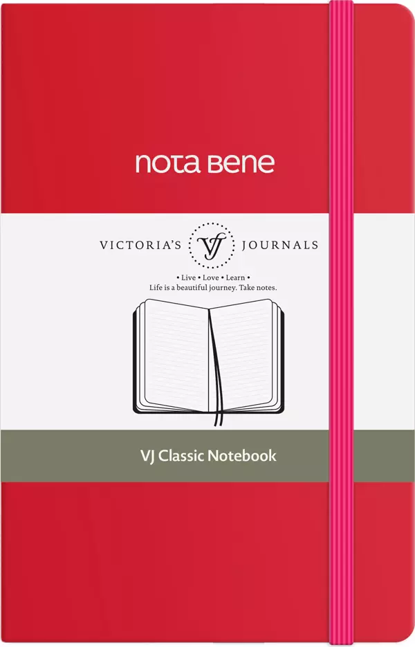 Victoria's Journals Nota Bene Classic Sert Kapak Defter, 9x14 cm, Çizgili - Image 1