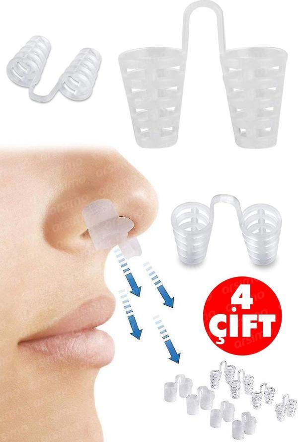 4 Çift Horlama Önleyici Rahat Nefes Alma Aparatı | Kutulu Burun İçi Silikon Açıcı File Aparat - Image 1