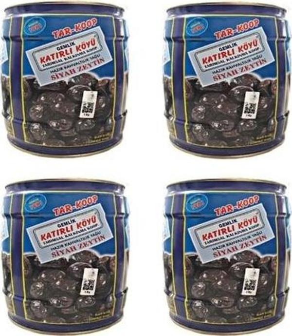 Katırlı Köyü Kahvaltılık Gemlik Siyah Zeytin 4 Adet 2000 g ℮ - Image 1