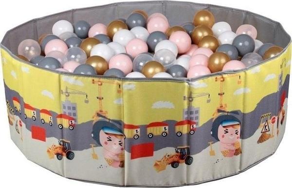 Baby Marine Katlanabilir Top Havuzu - Oyun Halısı + 150 Adet 5 Renk Top Hediye - Gri - Image 1