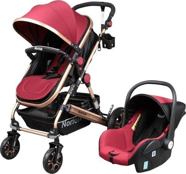 Norfolk Baby Voyage Air Luxury 5 İn1 Travel Sistem Bebek Arabası - Bordo - Image 1