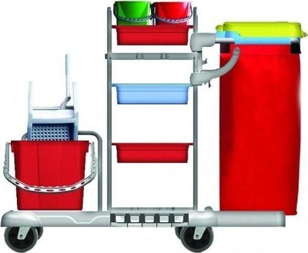 Safell Hf3301 Kat Hizmet Ve Temizlik Arabası Brandalı Çöp Toplama Arabası - Image 1