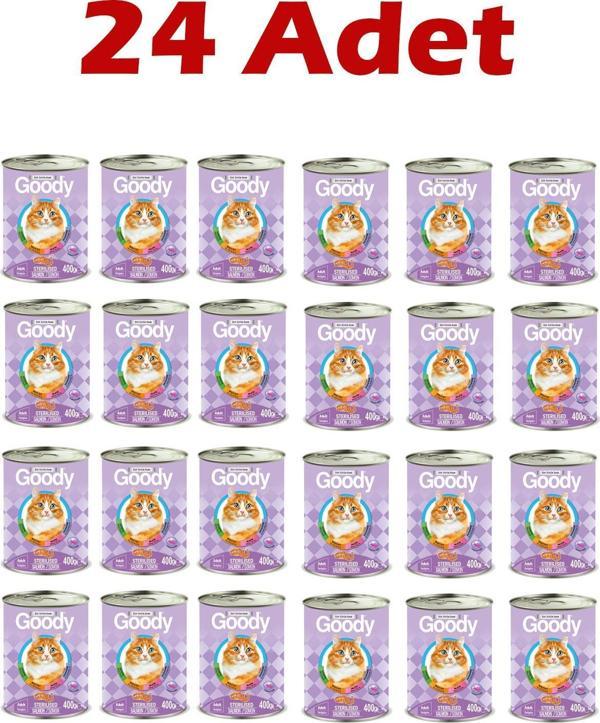Goody Kısırlaştırılmış Somonlu Yetişkin Kedi Konservesi 400 Gr 24 Adet - Image 1