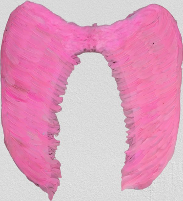 himarry Mega Boy Pembe Renk Tüylü Melek Kanadı 100x85 cm - Image 1
