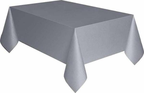 Parti Aksesuar Gri Renk Plastik Masa Örtüsü 120X180 cm - Image 1