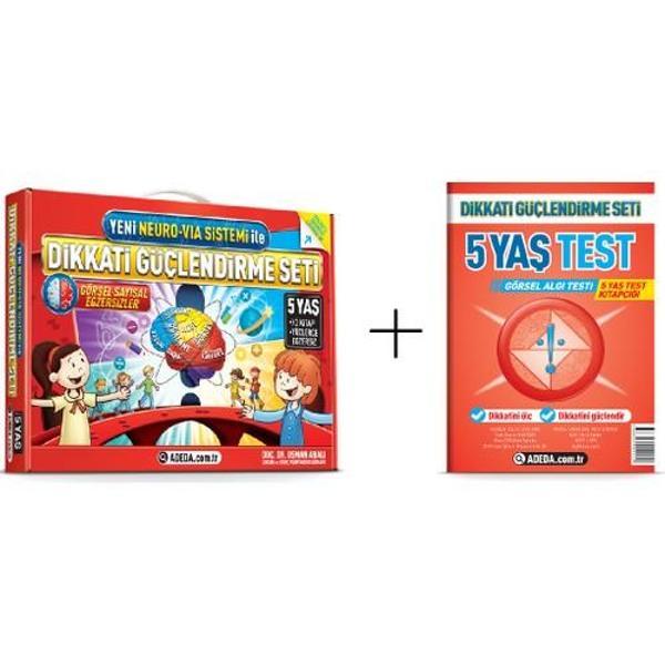 Dikkati Güçlendirme Seti 5 Yaş + Görsel Dikkat Testi - Adeda Yayıncılık - Image 1