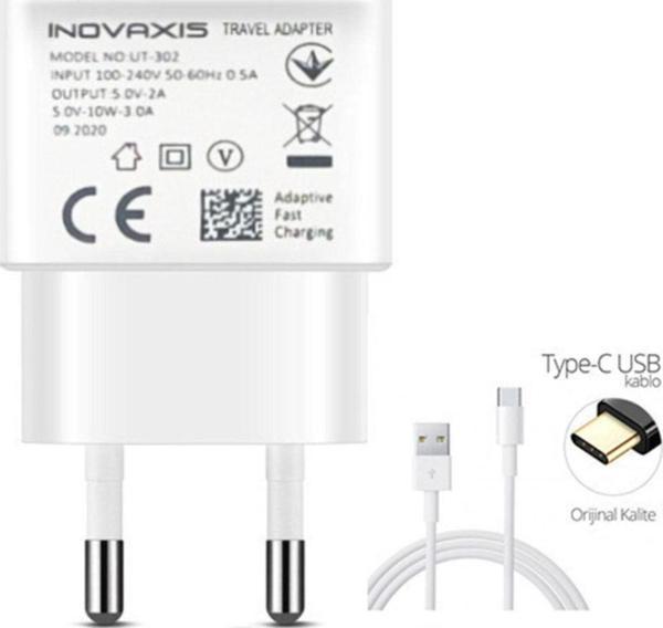 Inovaxis Samsung 2 Amper Adaptör Şarj Cihazı + 2metre Type-c Hızlı Data & Şarj Kablosu - Image 1