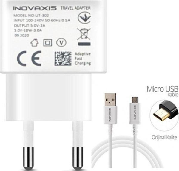 Inovaxis Xiaomi 3amper Adaptör Şarj Cihazı  1metre Mikro Usb Hızlı Data & Şarj Kablosu - Image 1