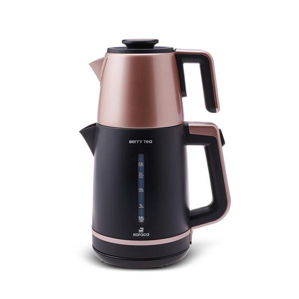 Karaca Berry Tea XL 2in1 Çelik Demlikli Çay Makinesi ve Kettle Roseberry - Image 1
