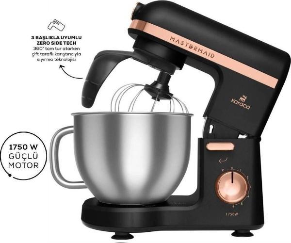 Karaca Mastermaid Chef Pro Çift Kollu 1750 W 5 lt Matte Black Copper Stand Mikser - Image 1