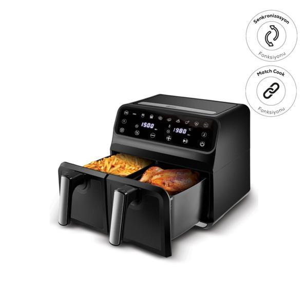 Karaca Multifry XXXL 4+4 Litre Dijital Twin İki Hazneli Airfryer - Image 1