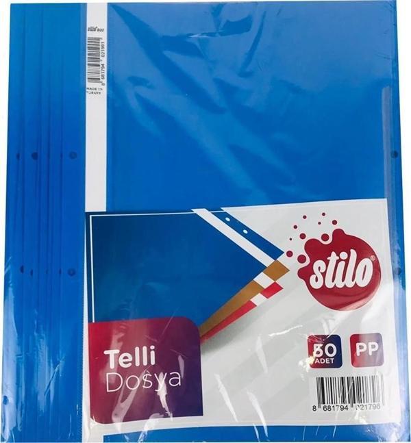 Stilo A4 Plastik Telli Dosya Mavi 50'li Paket - Image 1