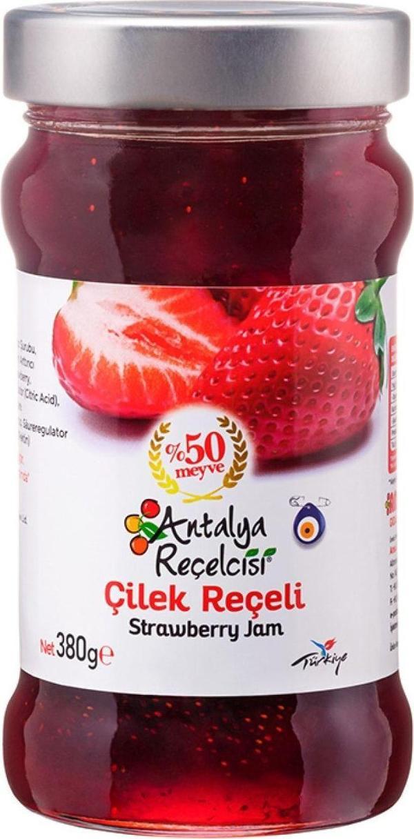 Antalya Reçelcisi Çilek Reçeli Klasik Seri %50 Meyveli 380Gr - Image 1