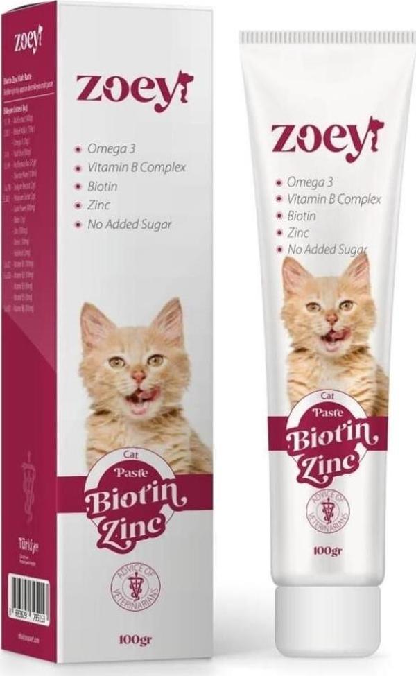 Zoey Biotin Zinc Paste Kediler İçin Tüy Yapısını Destekleyen Malt 100 gr - Image 1