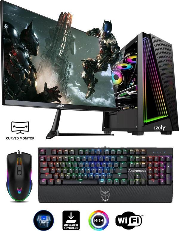 izoly Dexly X I5-10400f 16gb 512b M2 Nvme Rx580 8gb 24" Uyumlu Oyuncu Masaüstü Bilgisayarı - Image 1