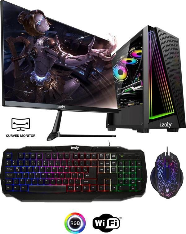 izoly Eye X I5-10400f 8gb 256gb Ssd M.2 Gddr5 4gb Rx550 500w 80+ 24" Oyuncu Masaüstü Bilgisayarı - Image 1