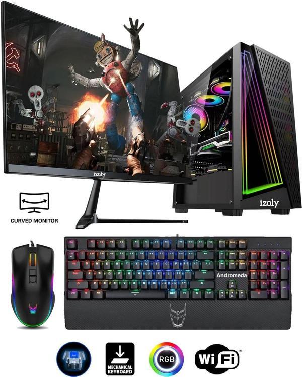 izoly Rainbow X I7-10700f 16gb 512gbssd M2 Nvme Rx580 8gb 24" Oyuncu Masaüstü Bilgisayarı - Image 1