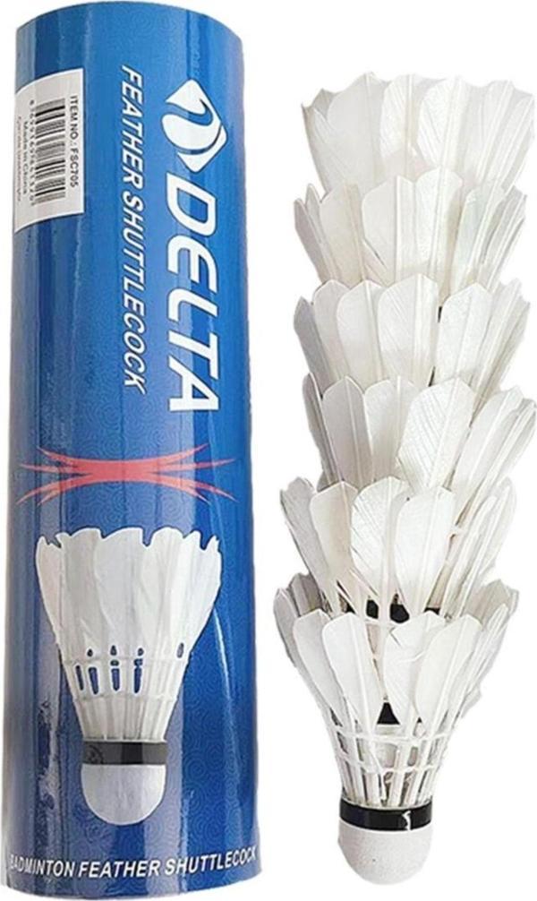 Özel Kaz Tüyü Pratik Kutusunda 6 Adet Mantar Kafa Badminton Topu - Image 1