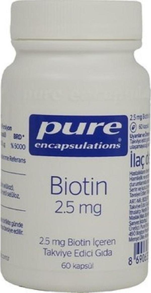 Pure Encapsulations Biotin 2,5 mg 60 Kapsül - Image 1
