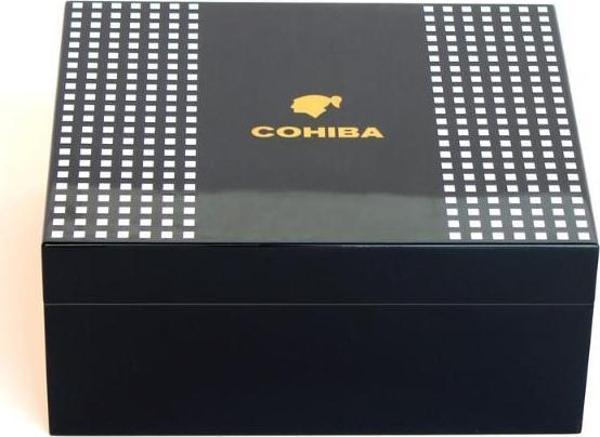 Cohiba Siyah Nokta Desenli Sedir Humidor Puro Kutusu - Image 1