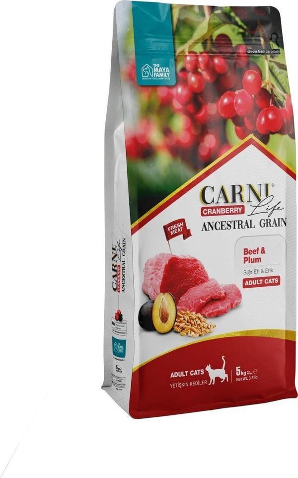 Carni Life Kızılcık Biftekli Ve Erikli Yetişkin Kedi Maması 5kg - Image 1