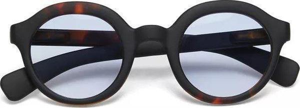 Okkia Lauro Unisex Yuvarlak Siyah Havana Güneş Gözlüğü 
 Mavi Degrade - Image 1