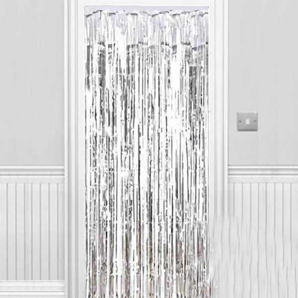 Parti Aksesuar Işıltılı Duvar ve Kapı Perdesi Gümüş 90x200 cm - Image 1