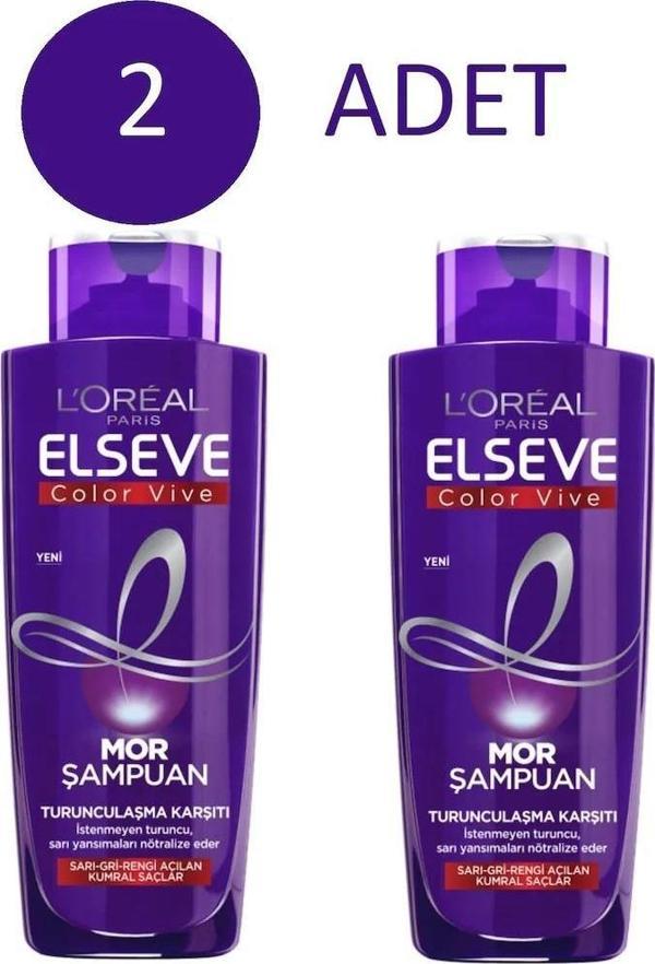 Loreal Elseve  Mor Şampuan 200 ml x 2 adet - Image 1
