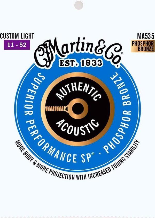 Martin MA535 Sp Custom Light Phosphor Bronz Akustik Gitar Tel Takımı (11-52) - Image 1