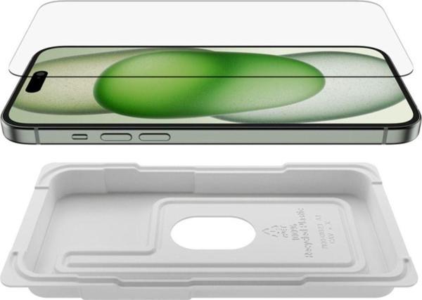 Belkin OVA136ZZ iPhone 15 Plus Screen Force Temperli Cam İşlemli Ekran Koruyucu - Image 1