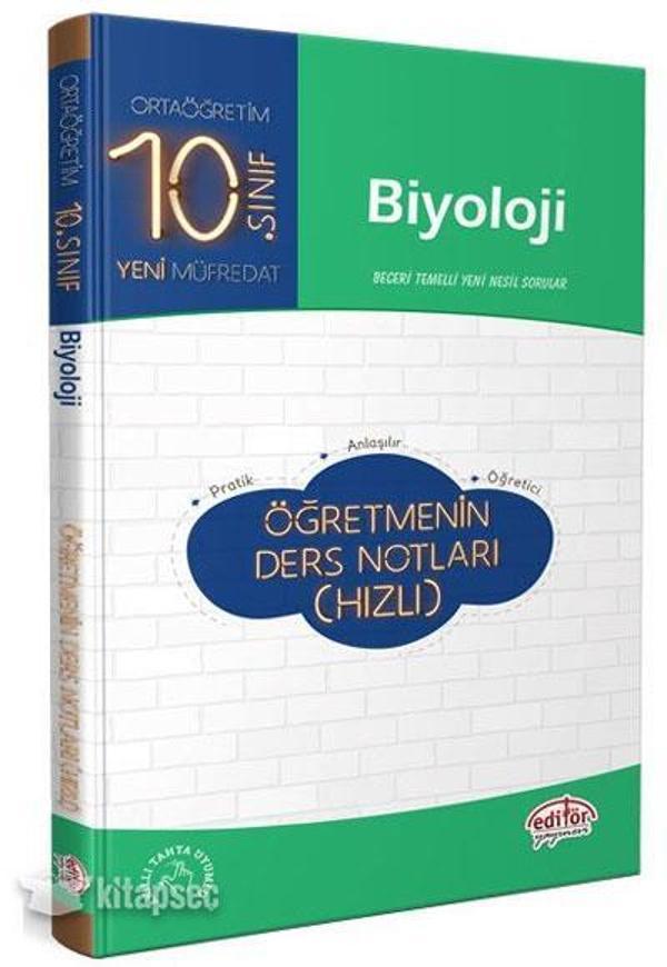 10.SINIF BİYOLOJİ HIZLI ÖĞRETMENİN DERS NOTLARI - EDİTÖR YAYINEVİ - Editör - Image 1