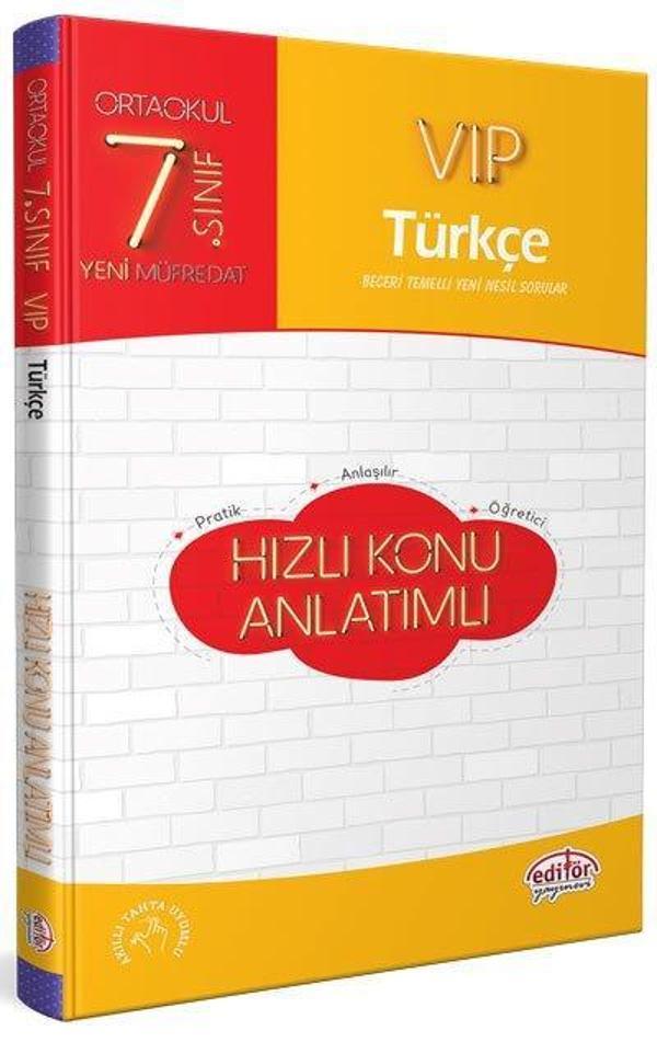 7.SINIF VİP TÜRKÇE HIZLI KONU ANLATIM - EDİTÖR YAYINEVİ - Editör - Image 1