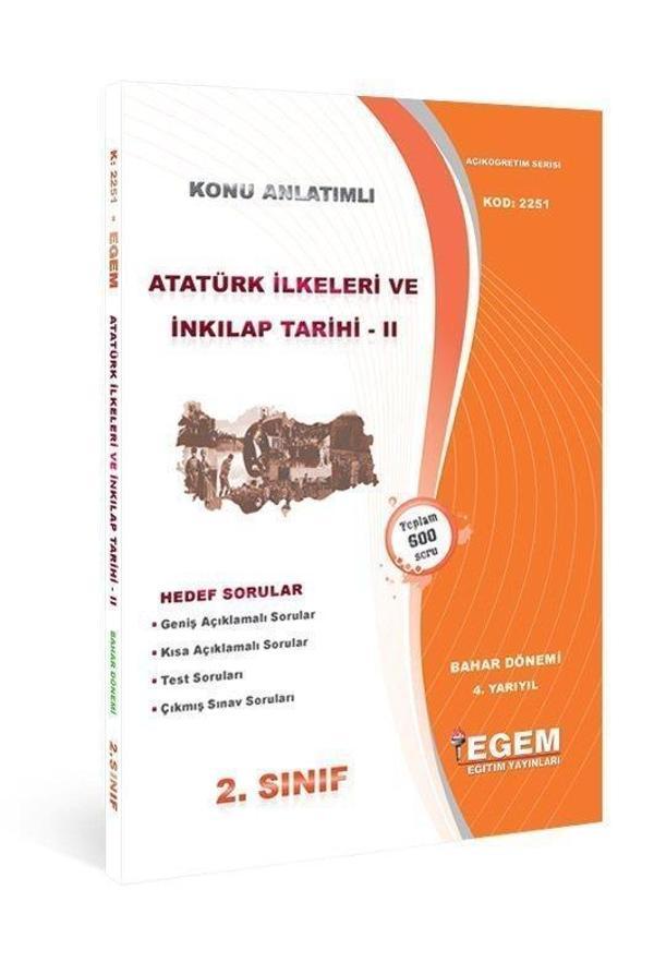 2.SINIF 4.YARIYIL ATATÜRK İLKELERİ VE İNKILAP 2 BAHAR DÖNEMİ - EGEM - Image 1