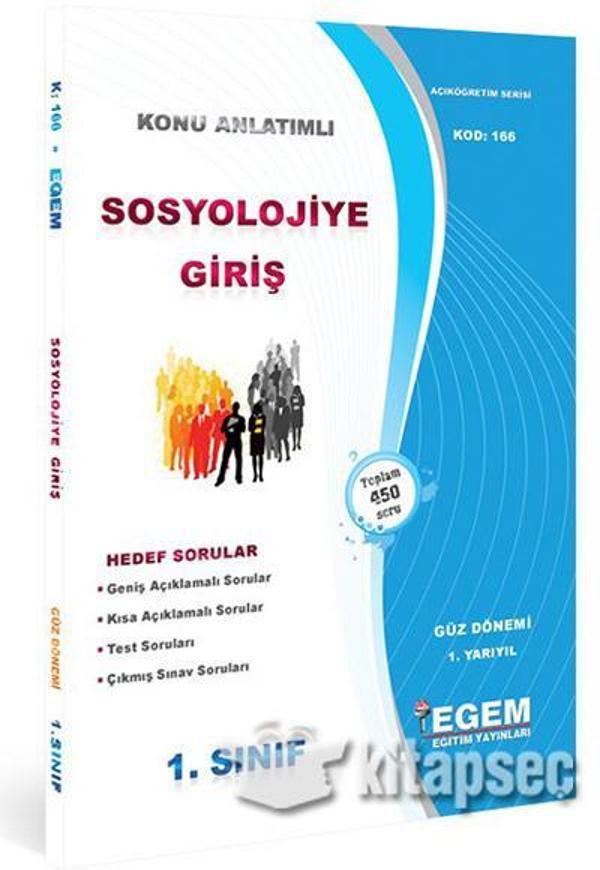 1.SINIF 1.YARIYIL SOSYOLOJİYE GİRİŞ GÜZ DÖNEMİ - EGEM YAYINLARI - Image 1