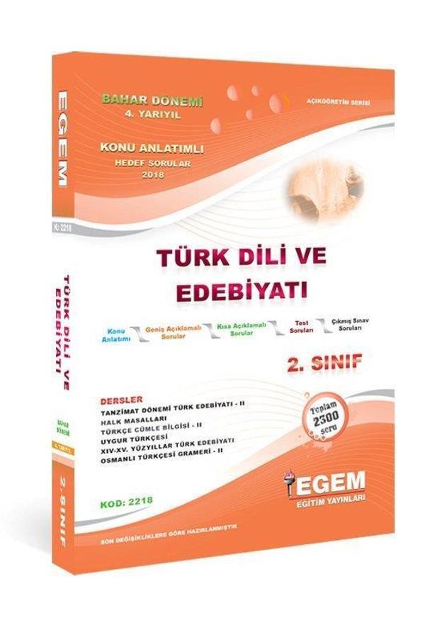2.SINIF 4.YARIYIL TÜRK DİLİ VE EDEBİYATI K.A BAHAR DÖNEMİ - EGEM - Image 1