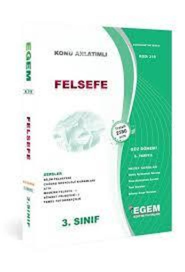 3.SINIF 5.YARIYIL FELSEFE K.A GÜZ DÖNEMİ - EGEM YAYINEVİ - Image 1