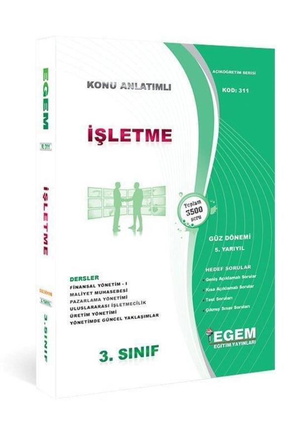 3.SINIF 5.YARIYIL İŞLETME KONU ANLATIM GÜZ DÖNEMİ - EGEM YAYINLARI - Image 1